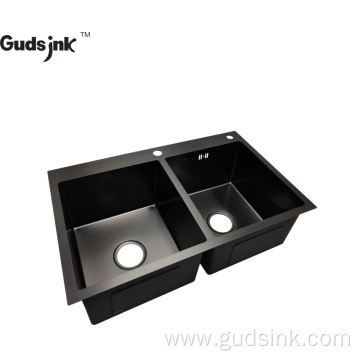 New design double bowl handmade undermount sink